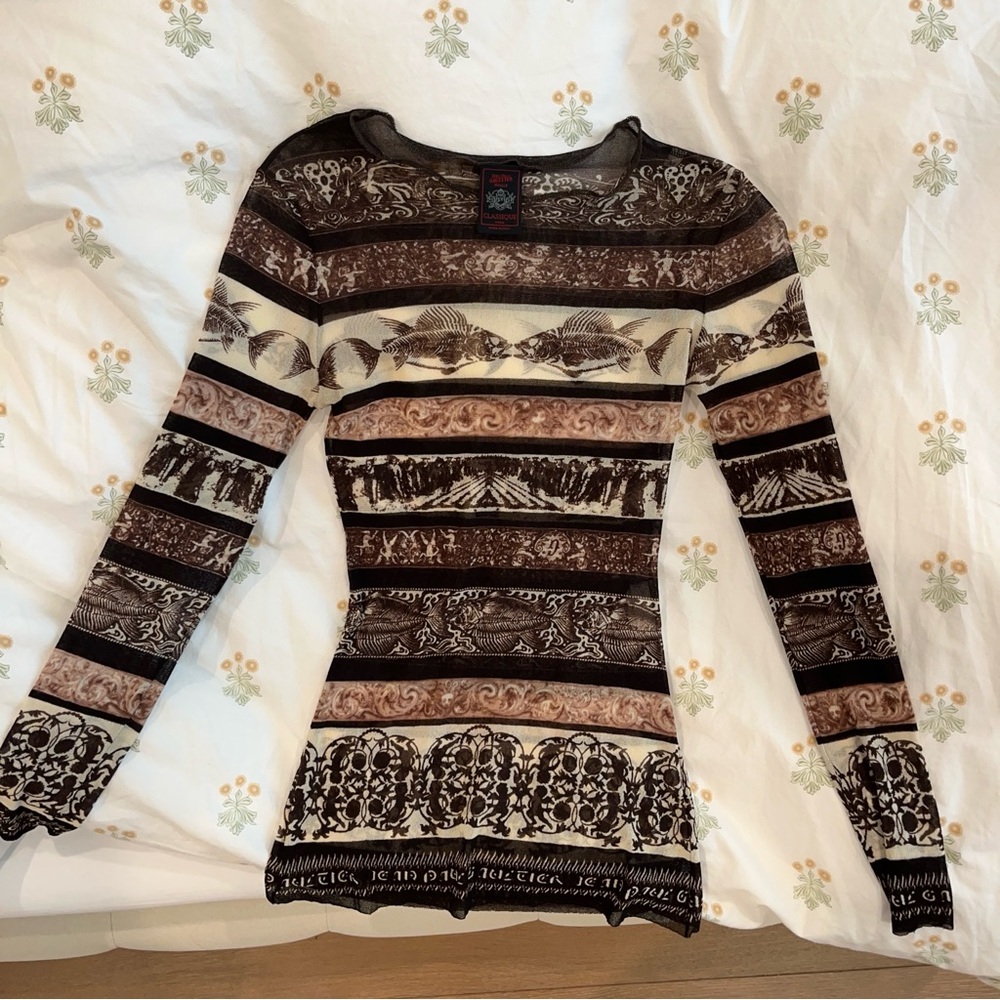 Authentic vintage rare 90s Jean-Paul Gaultier fish mesh top